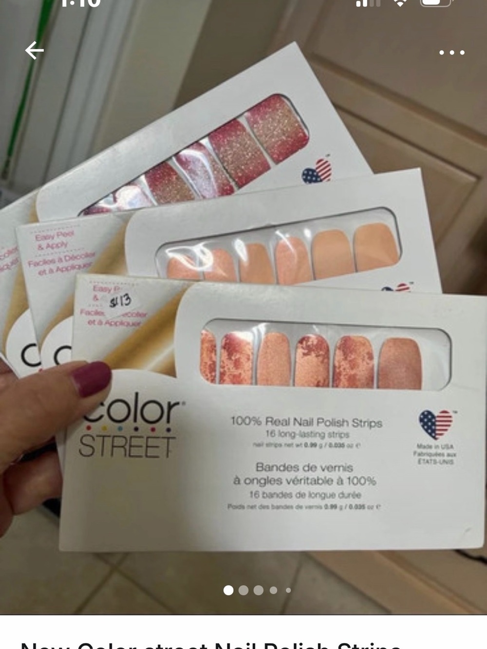 Color Street Rose Gold & Peach Nail Strips - Metallic & Shimmer Set